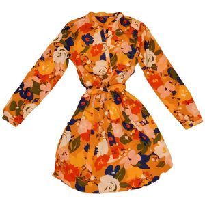 Nautica Floral Belted Shirt Dress Size Small